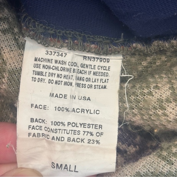 DUFFEL Made in America Long Sleeve Hooded Button Up Grape Print Sweater Small - Picture 5 of 11